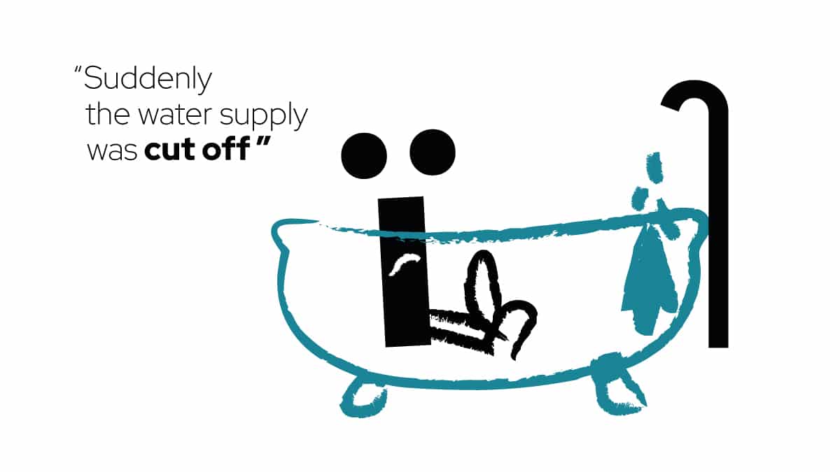 Image to convey Phrasal verb cut off